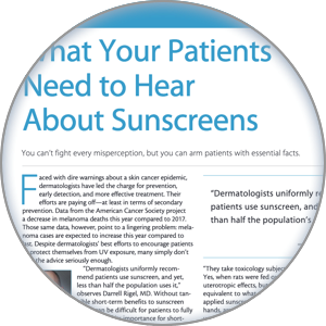 Image of the sunscreen patient facts article